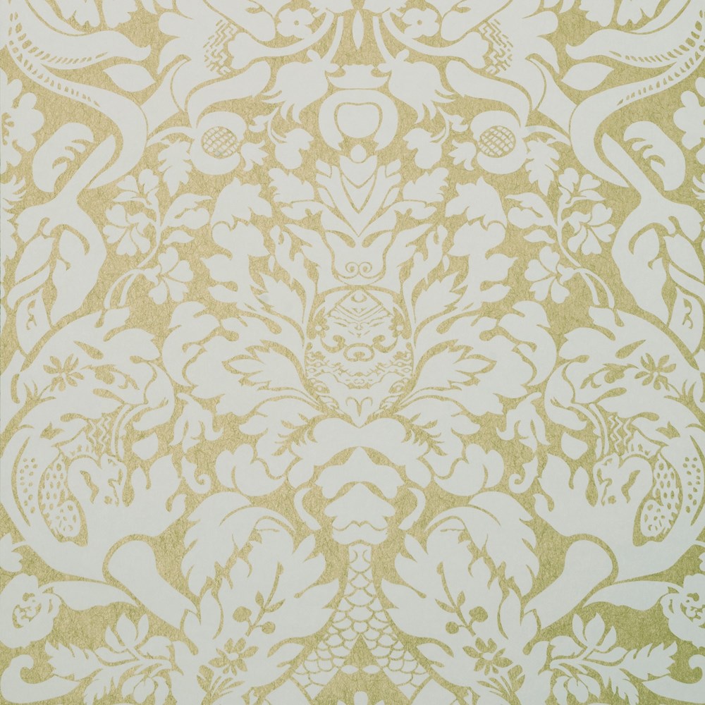 Valentina Wallpaper W0088 03 by Clarke and Clarke in Gold